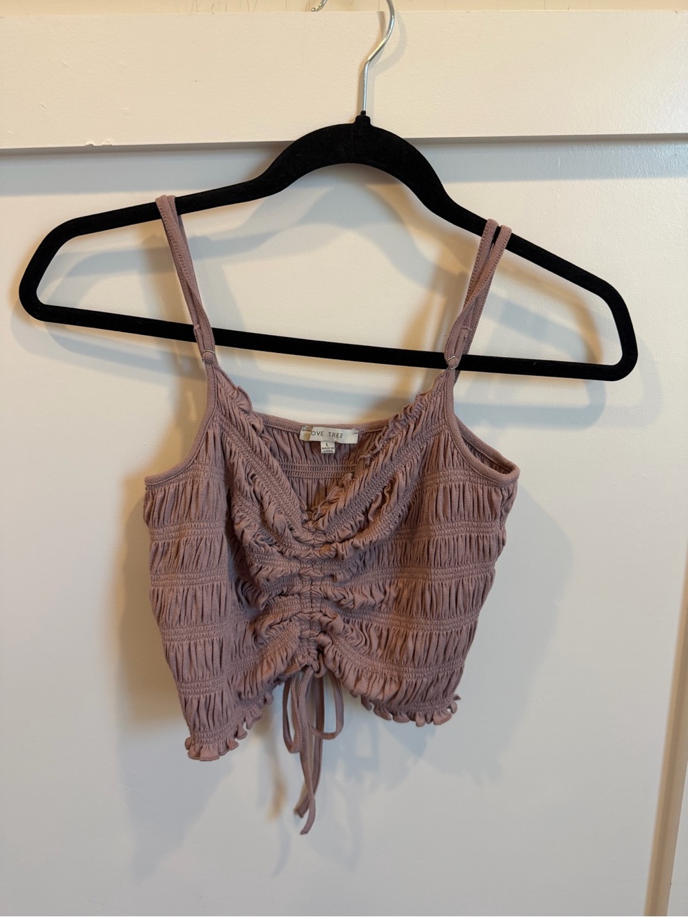 Mauve Ruched Drawstring Cropped Cami